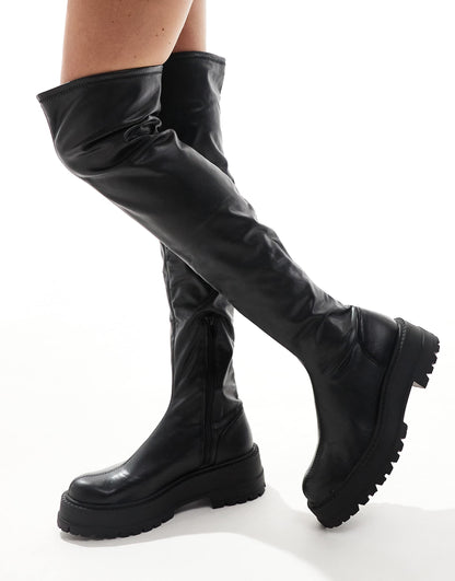 Wide Fit Over The Knee Chunky Boot