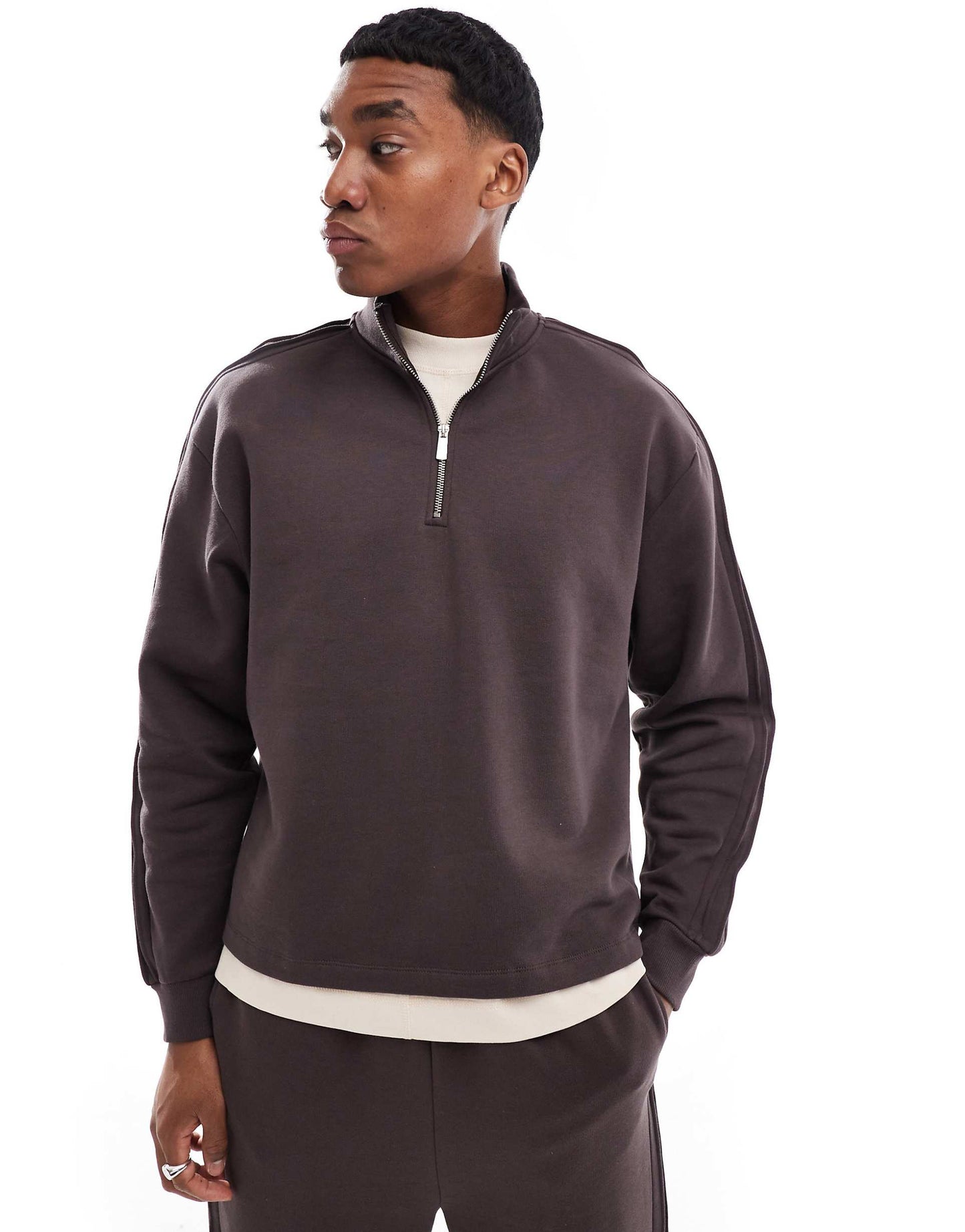 Co-Ord Quarter Zip Funnel Neck Sweatshirt