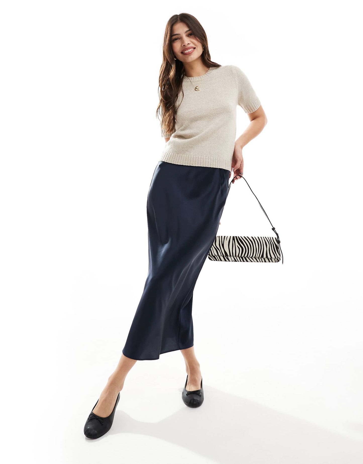 Bias Cut Satin Midaxi Skirt