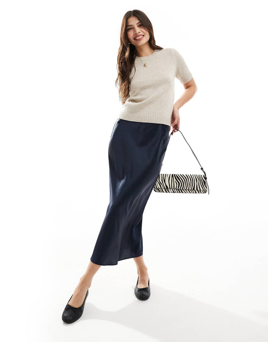Bias Cut Satin Midaxi Skirt