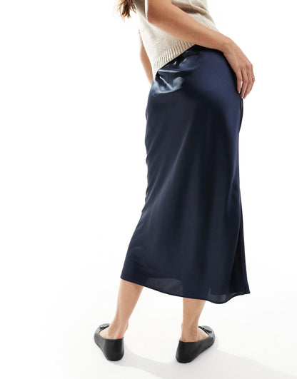 Bias Cut Satin Midaxi Skirt