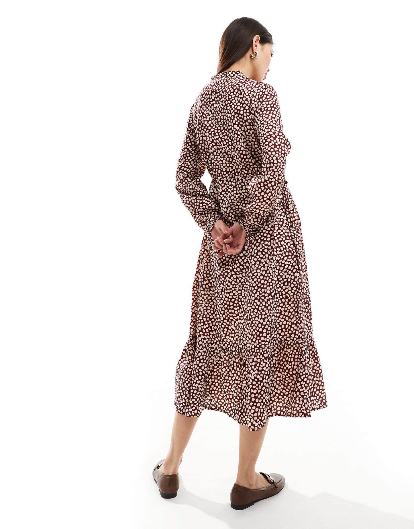 Spot Print Smock Midaxi Dress