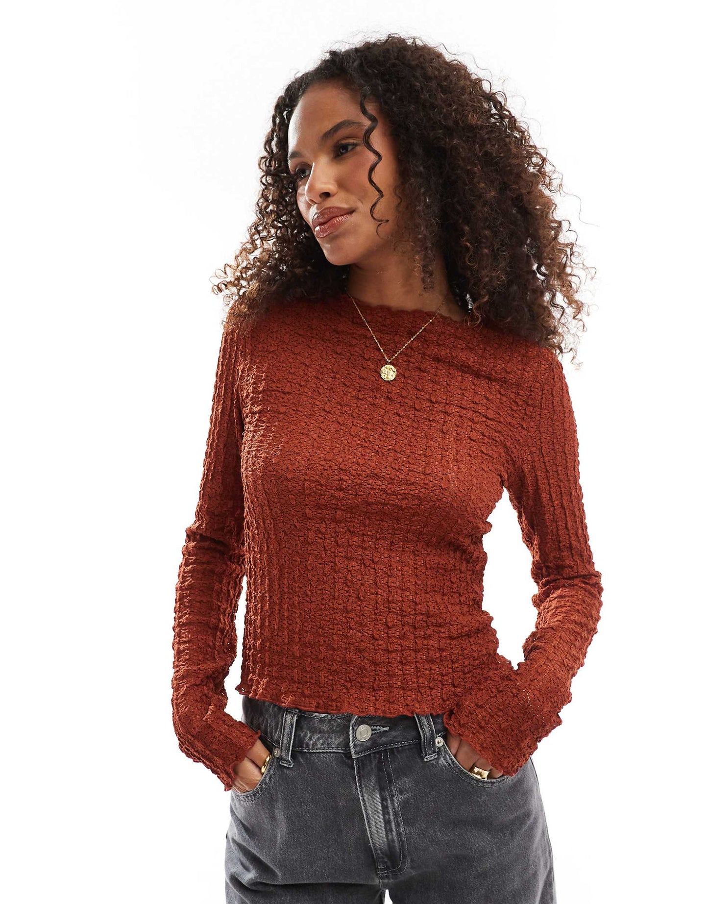 Textured Long Sleeved Top