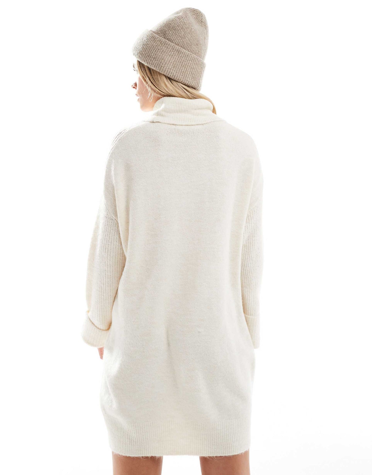 Petite Knitted Roll Neck Mini Dress