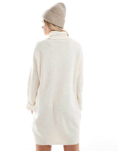 Petite Knitted Roll Neck Mini Dress