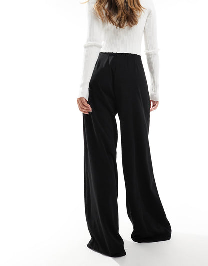 Jersey Crepe Super Wide Leg Trousers
