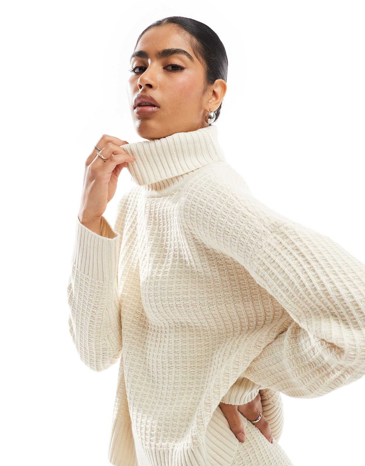 Waffle Texture Rollneck Jumper Co-Ord