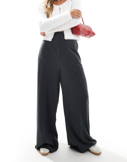 Jersey Crepe Super Wide Leg Trousers