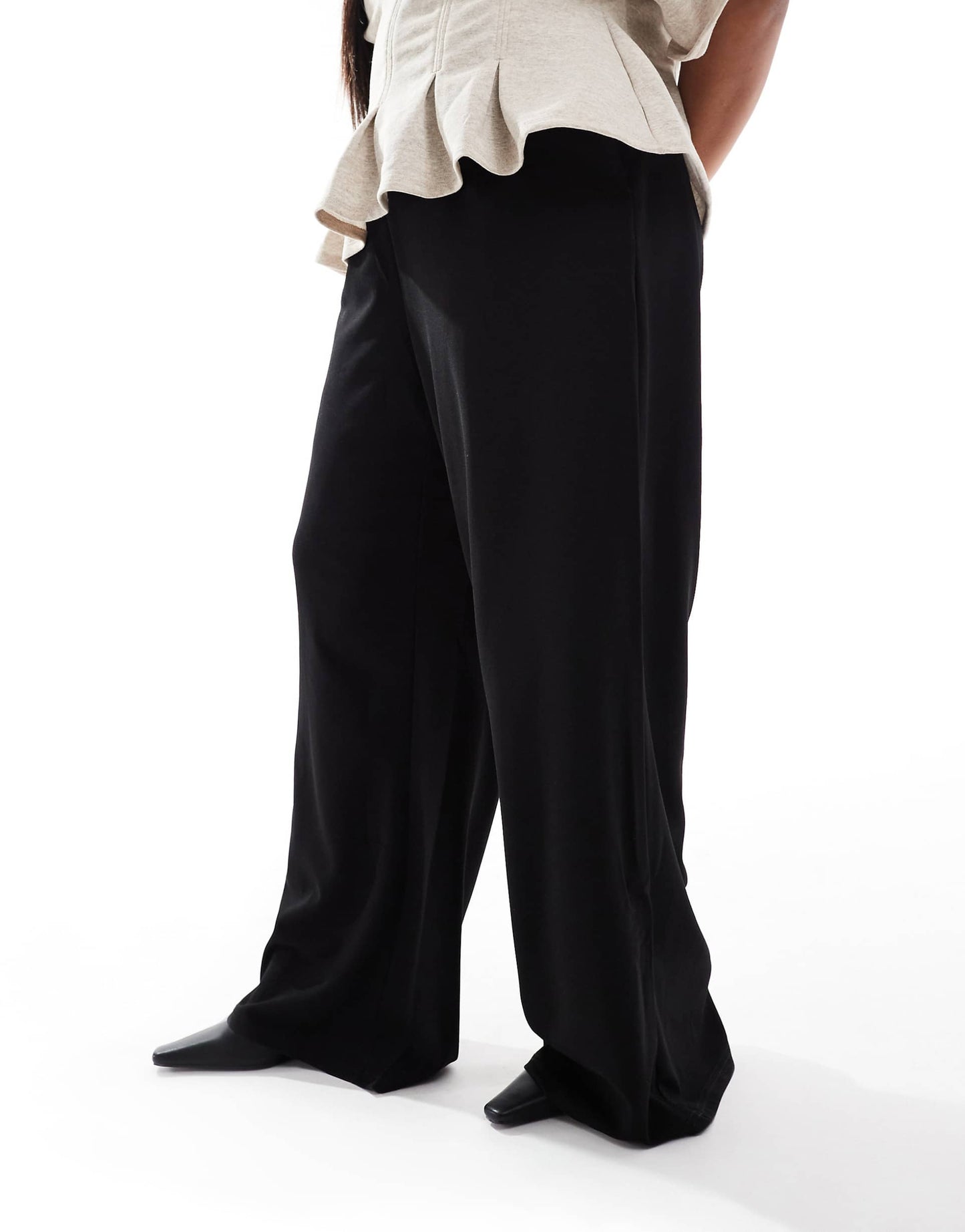 Curve Jersey Crepe Super Wide Leg Trousers