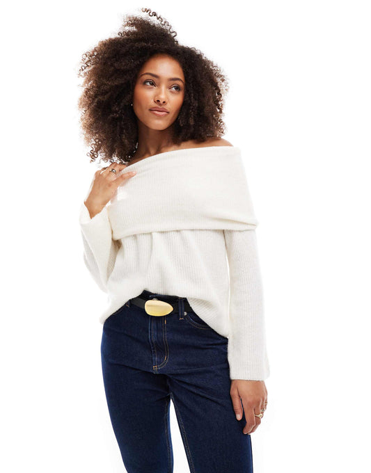 Slouchy Off Shoulder Jumper