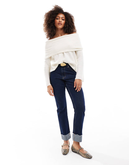 Slouchy Off Shoulder Jumper