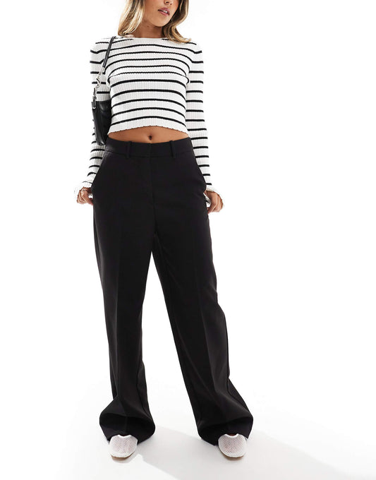 Clean Wide Leg Tailored Trousers