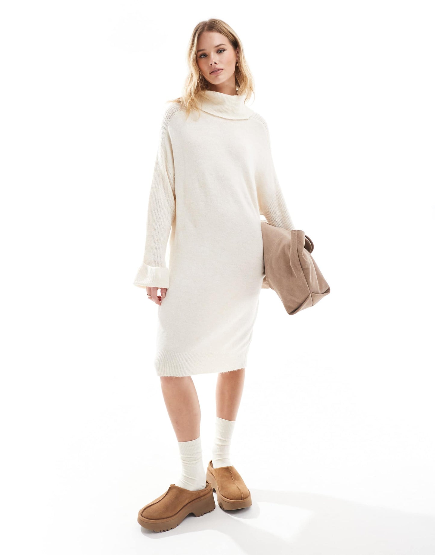 Knitted Roll Neck Mini Dress
