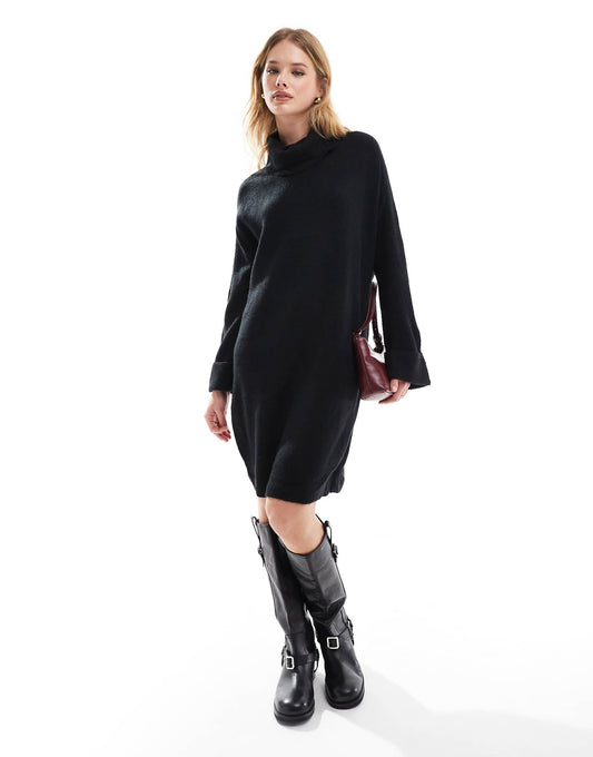 Knitted Roll Neck Mini Dress