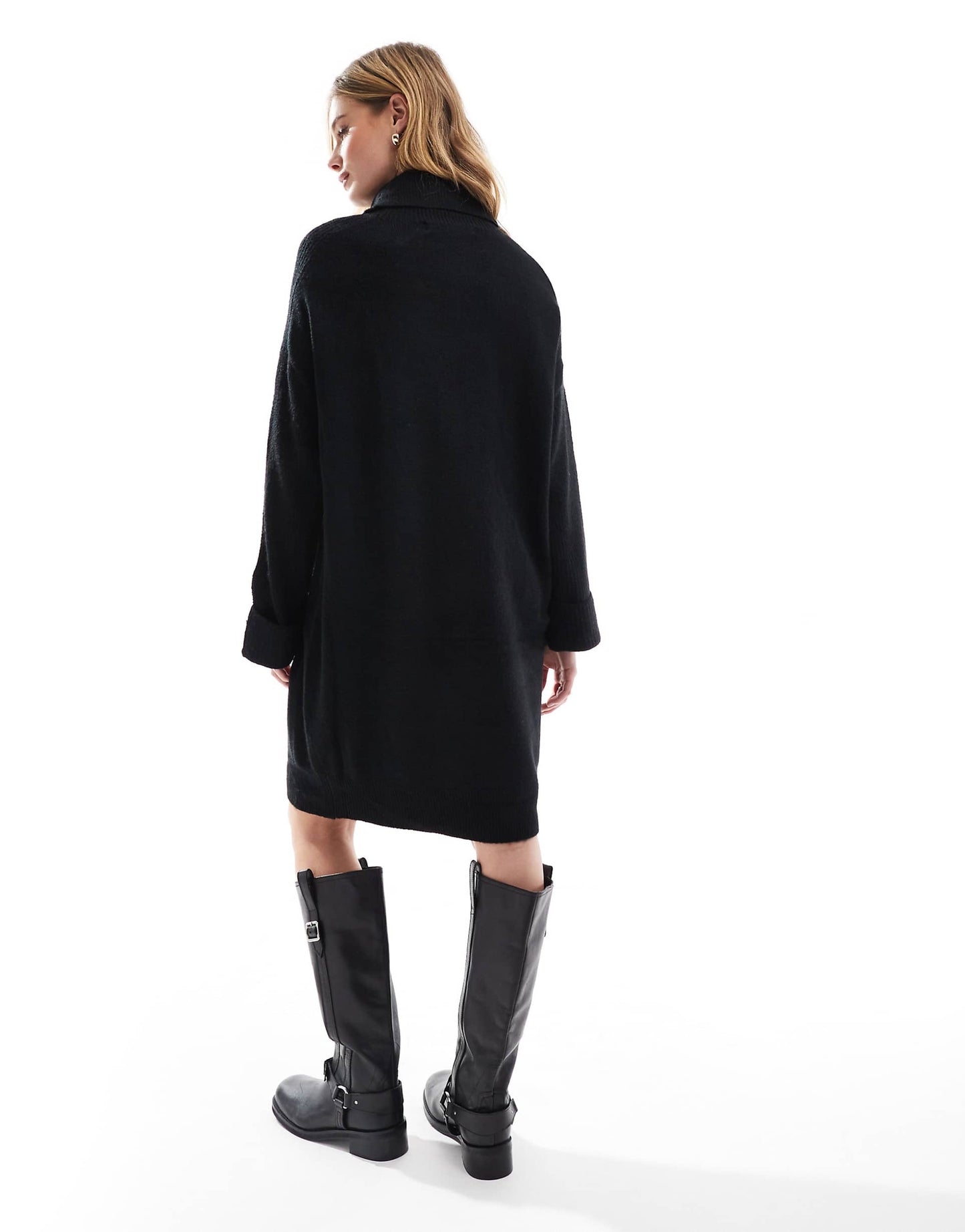 Knitted Roll Neck Mini Dress