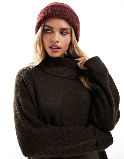 Petite Knitted Roll Neck Mini Dress