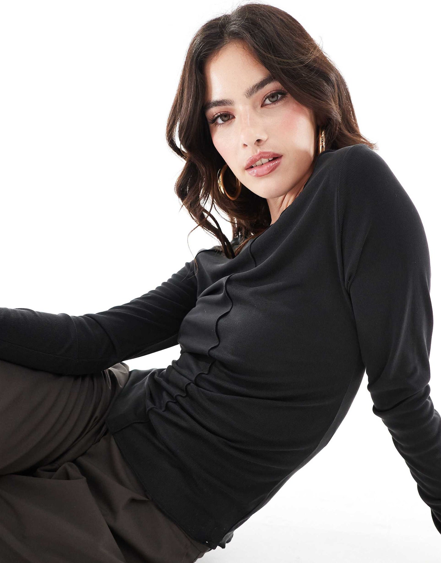 Long Sleeved Top With Seam Detail