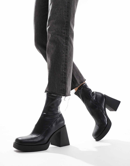 Platform Heel Ankle Boot