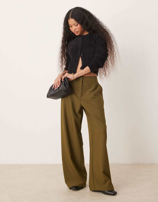 Petite Tailored Relaxed Straight Leg Trousers