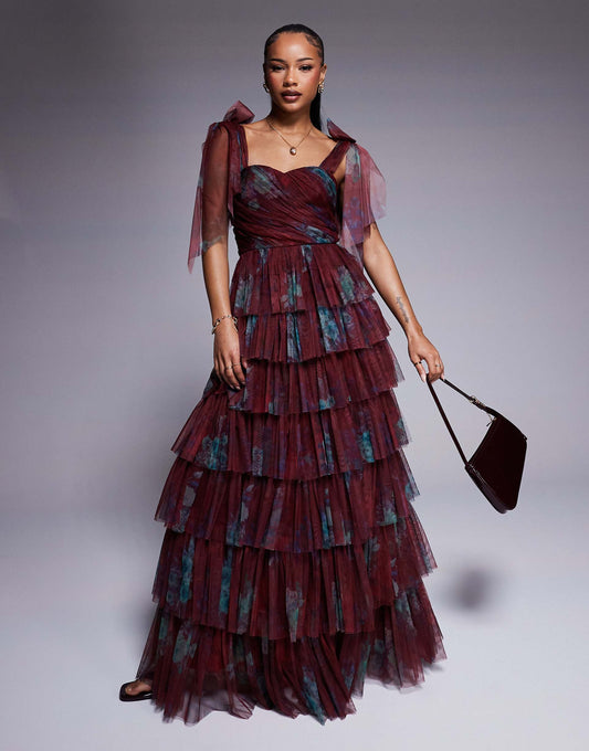 Petite Tiered Ruffle Maxi Dress