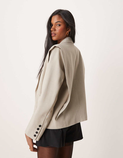 Boxy Shoulder Detail Blazer