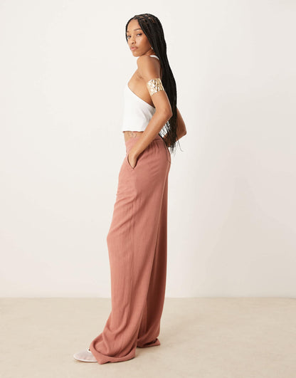 Tall Relaxed Straight Leg Trousers With Linen