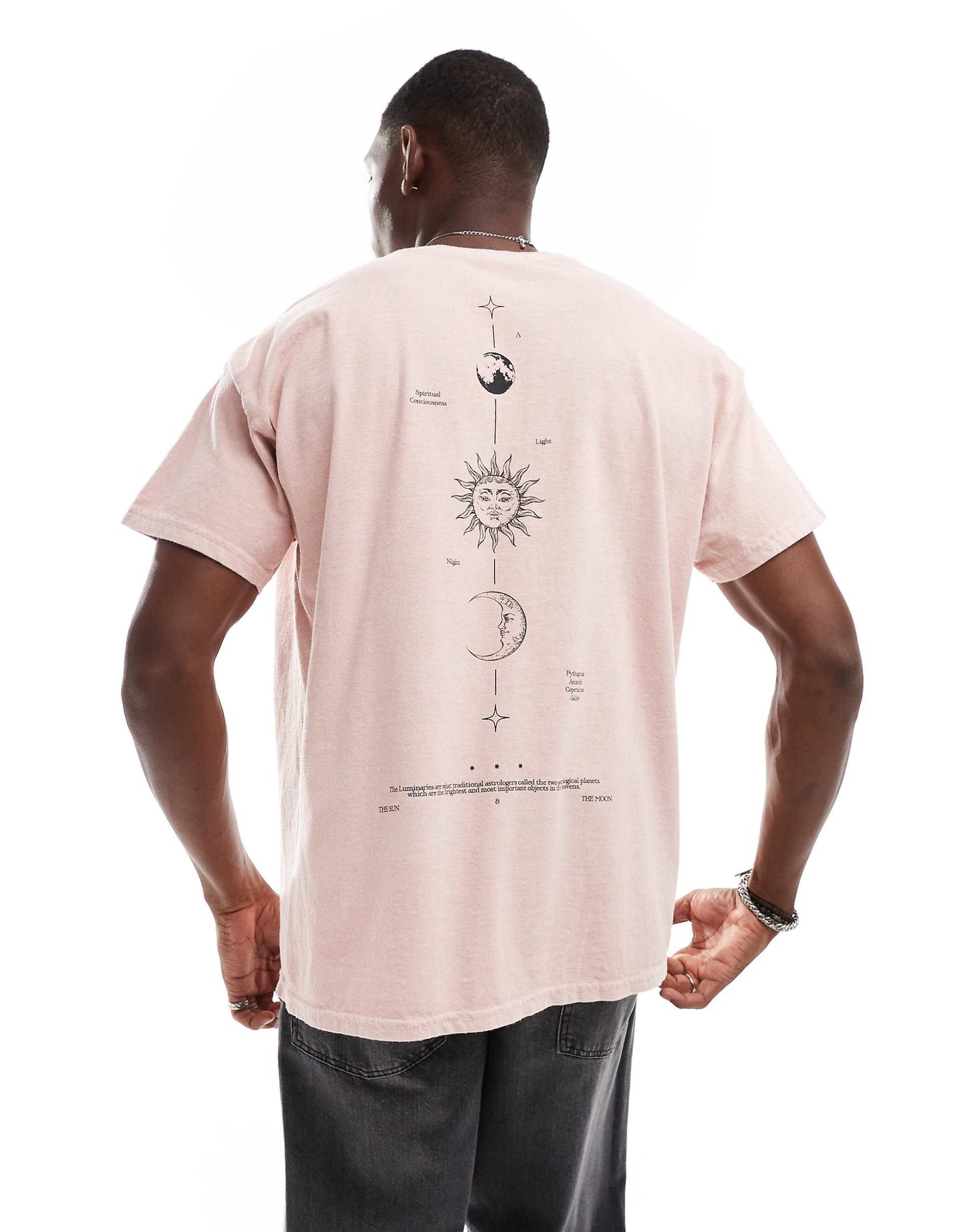 Oversized T-Shirt With Celestial Spine Print