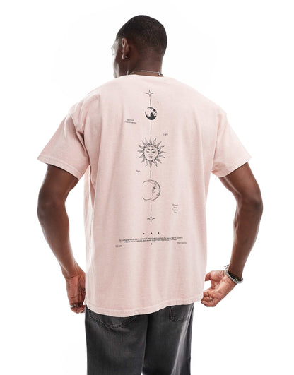 Oversized T-Shirt With Celestial Spine Print