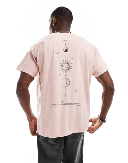 Oversized T-Shirt With Celestial Spine Print