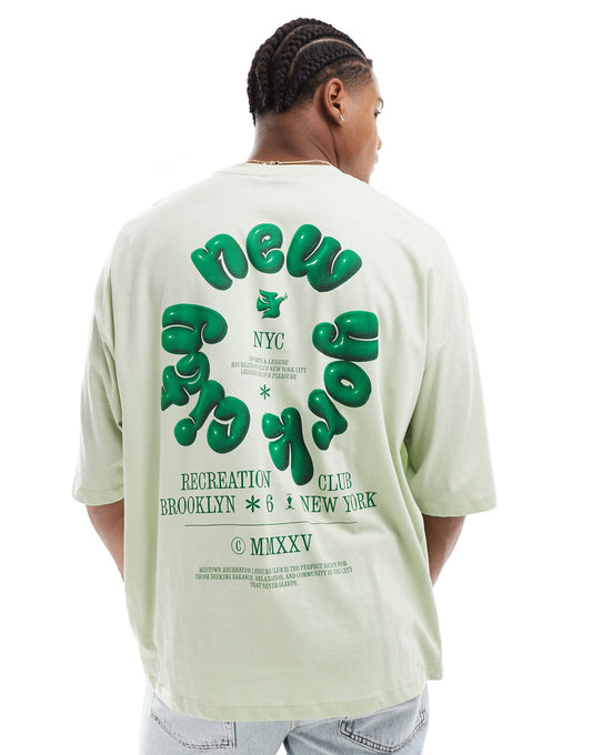 Extreme Oversizd T-Shirt With New York Back Print