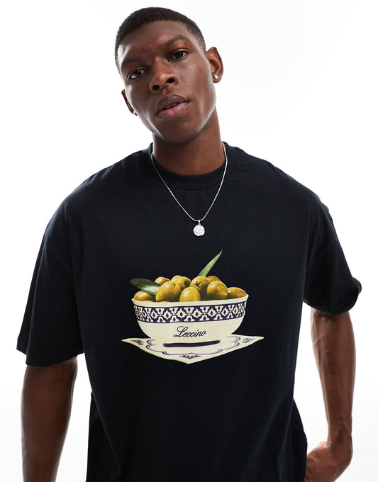 Oversized T-Shirt With Olive Front Print