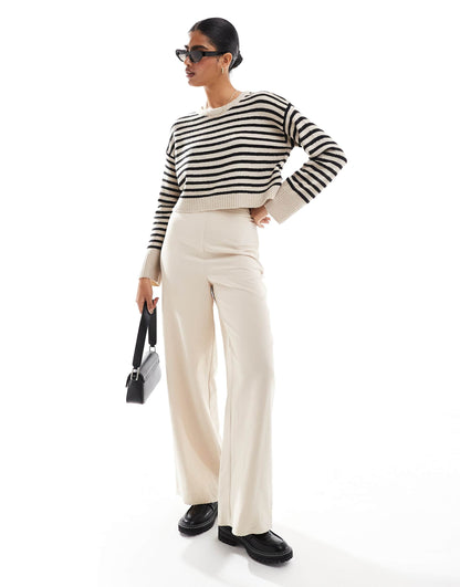 Scoop Neck Knitted Stripe Jumper