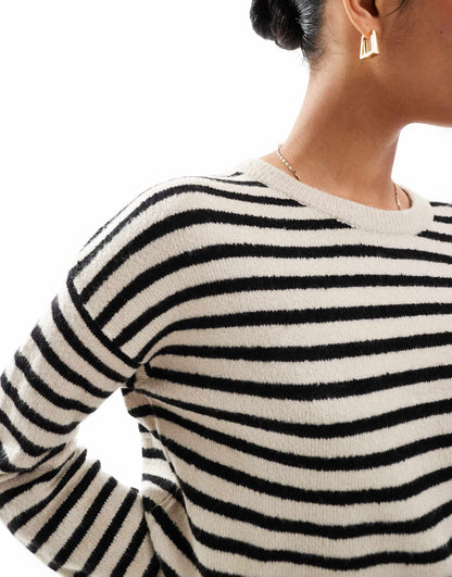 Scoop Neck Knitted Stripe Jumper