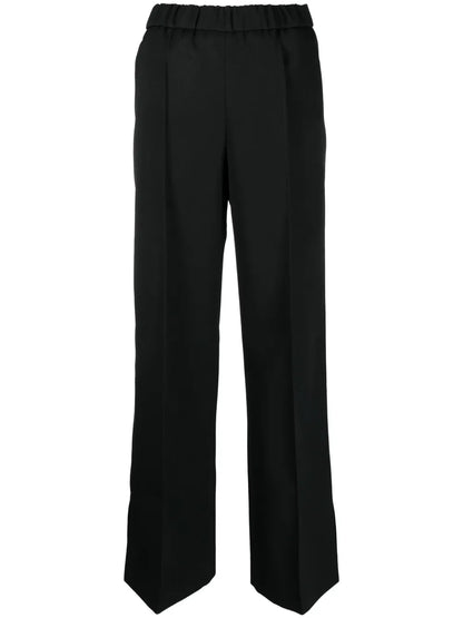Pressed-Crease Wool Straight Trousers