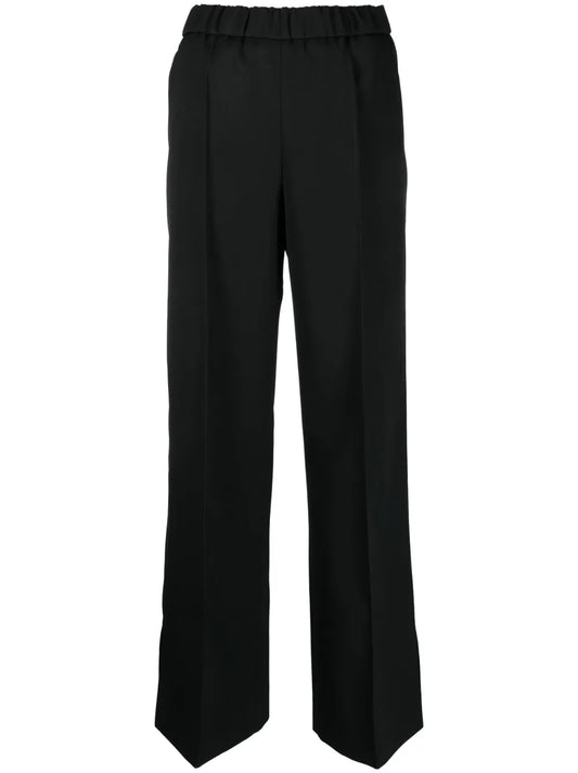 Pressed-Crease Wool Straight Trousers