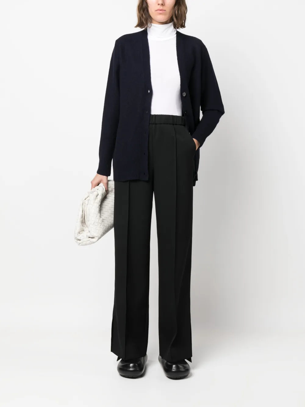 Pressed-Crease Wool Straight Trousers