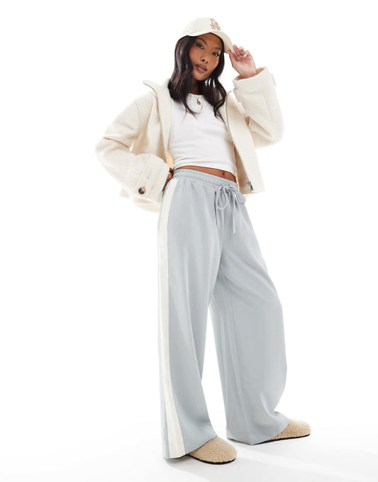 Petite Pull On Trousers With Contrast Panel