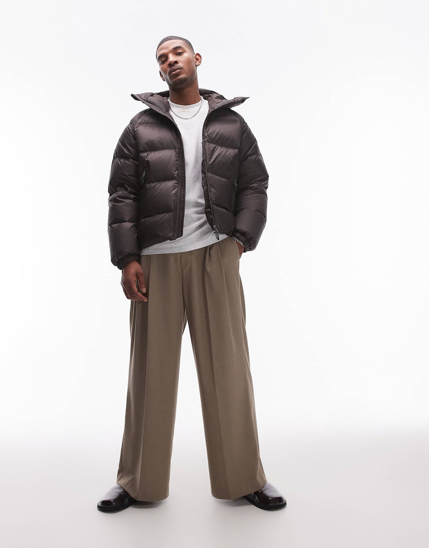 Sporty Down Jacket With Hood