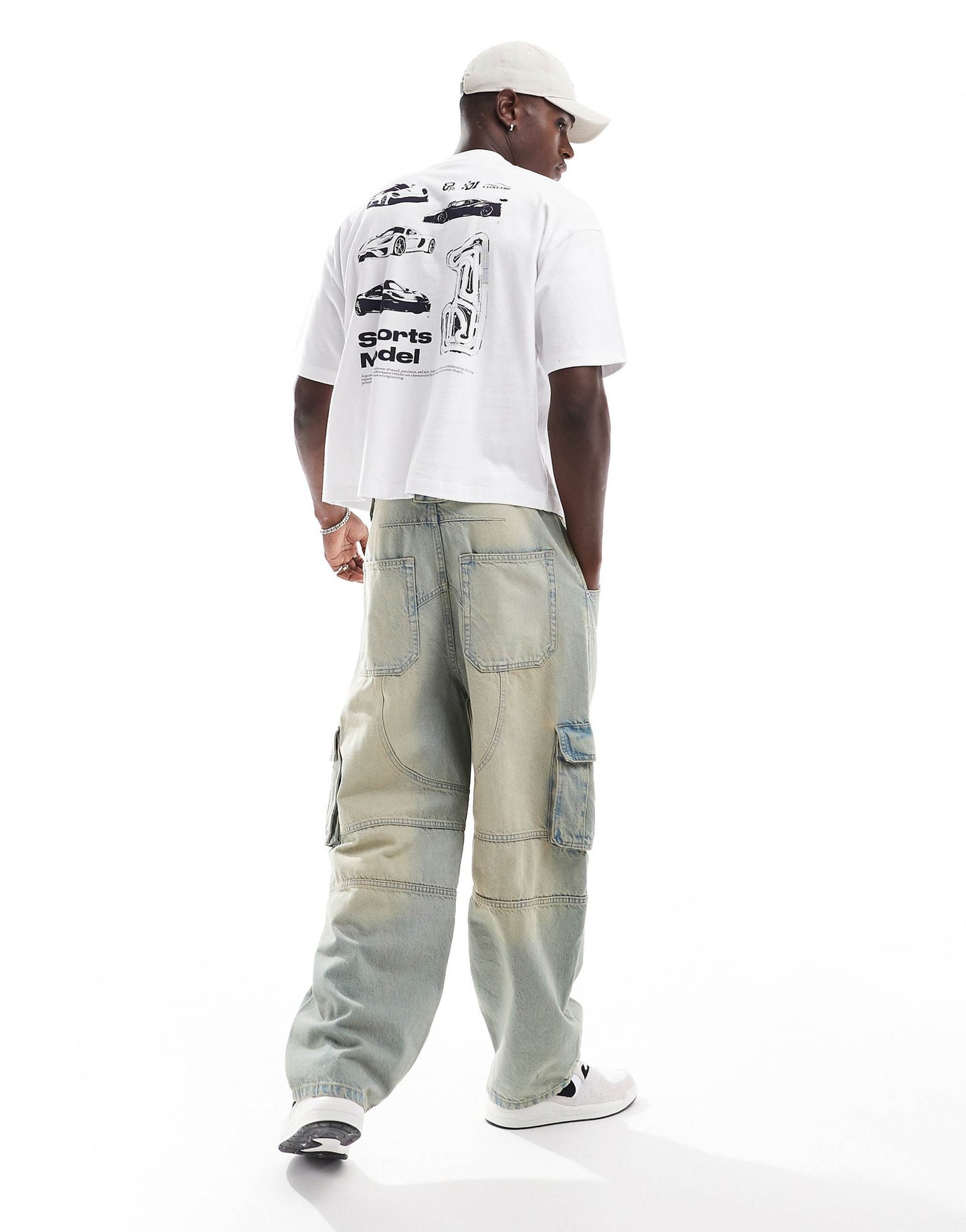 Oversized Boxy T-Shirt With Car Back Print