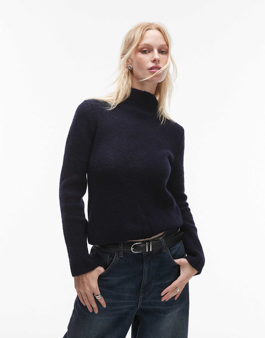 Knitted High Neck Jumper