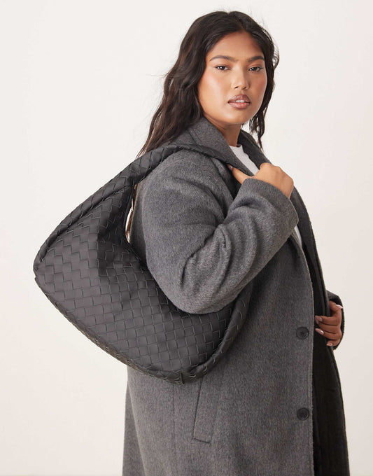 Oversized Woven Shoulder Bag