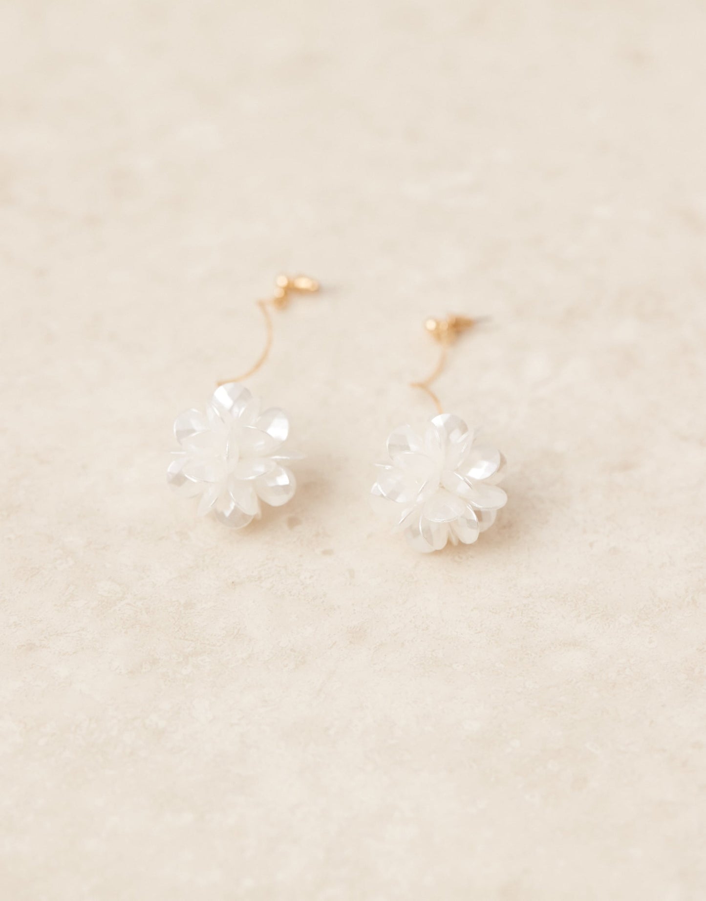 Oversized Pearl Flower Drop Earrings