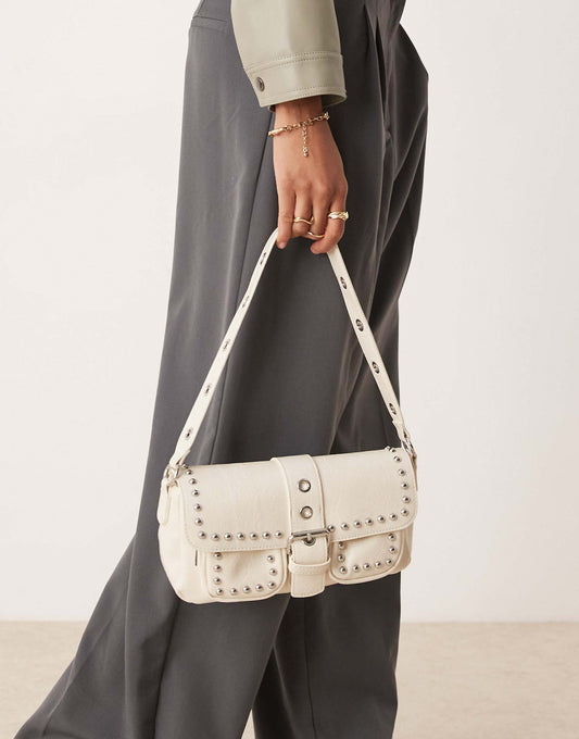 Studded Pocket Detail 90S Shoulder Bag