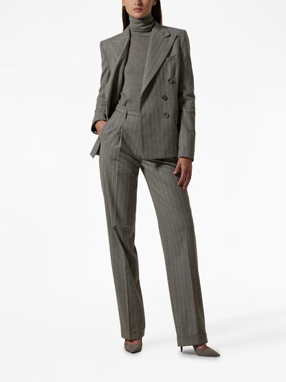 Peak-Lapels Double-Breasted Blazer