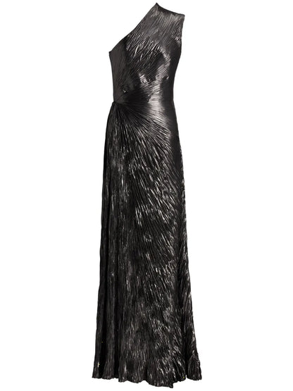 Hadlea Foiled-Finish Ruched Dress