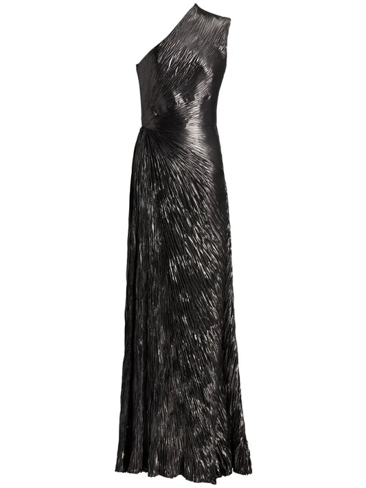 Hadlea Foiled-Finish Ruched Dress