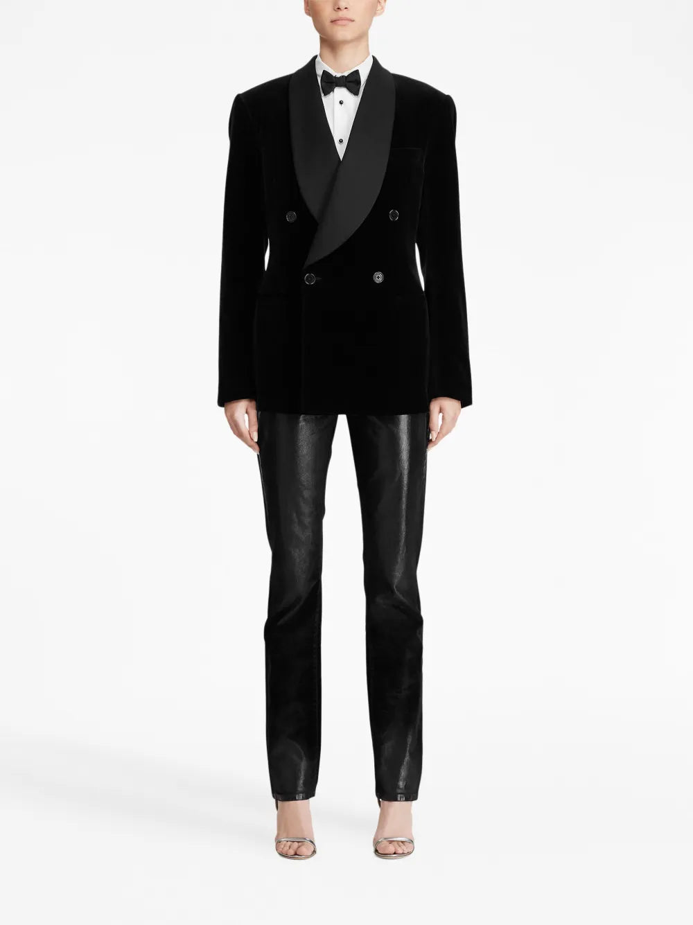 Double-Breasted Velvet Blazer