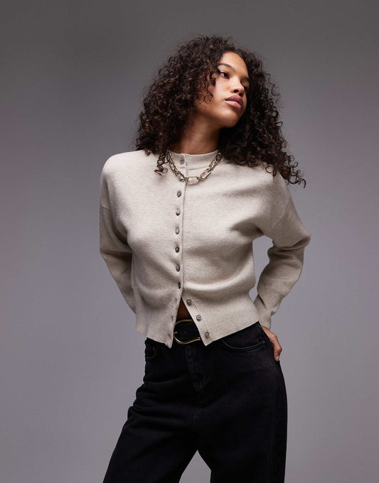 Knitted Compact Fitted Waist Cardigan