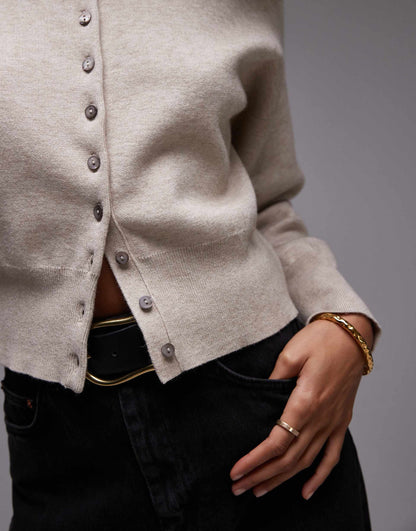 Knitted Compact Fitted Waist Cardigan