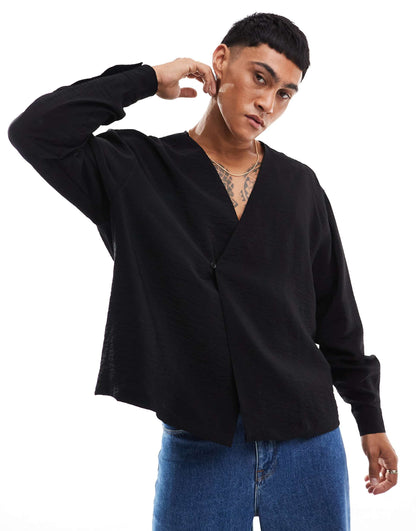 Oversized Boxy Wrap Shirt